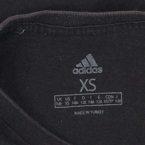 Adidas Unisex Kids Black XS Logo T-Shirt