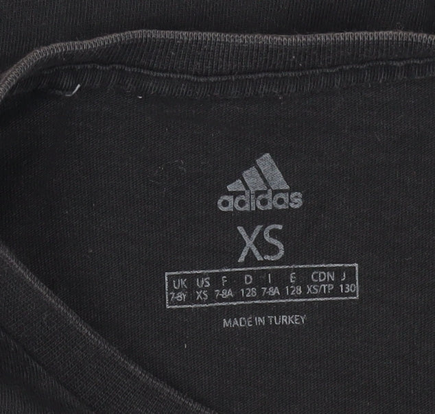 Adidas Unisex Kids Black XS Logo T-Shirt