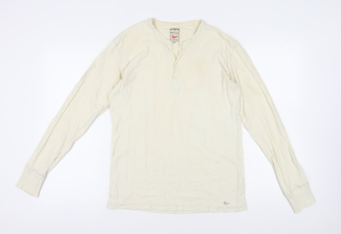 Aubin & Wills Ivory Henley Men's T-Shirt M