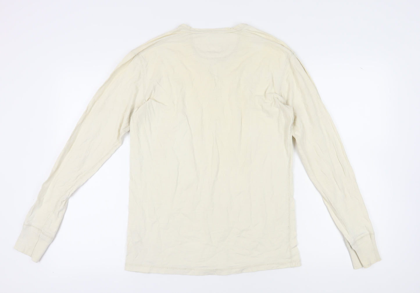 Aubin & Wills Ivory Henley Men's T-Shirt M