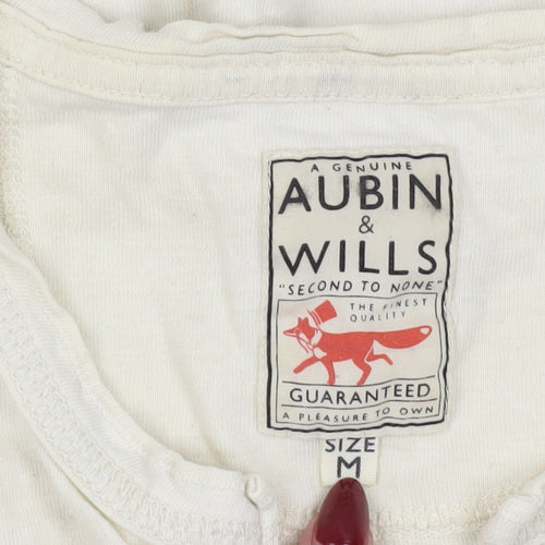 Aubin & Wills Ivory Henley Men's T-Shirt M