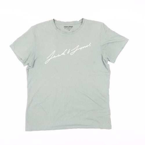 Jack & Jones Men's Green S Logo Crew Neck T-Shirt