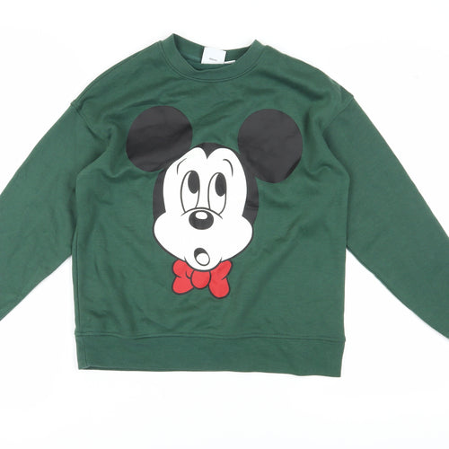Disney Women's Green 2XS Mickey Mouse Sweatshirt