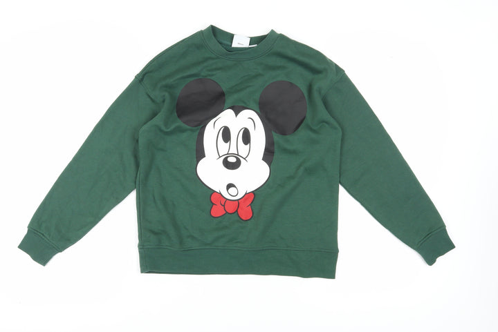 Disney Women's Green 2XS Mickey Mouse Sweatshirt