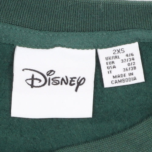 Disney Women's Green 2XS Mickey Mouse Sweatshirt