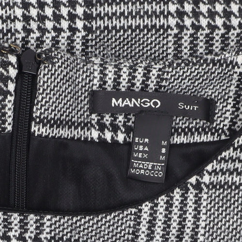 Mango Women's Black Check Short Sheath Dress Medium