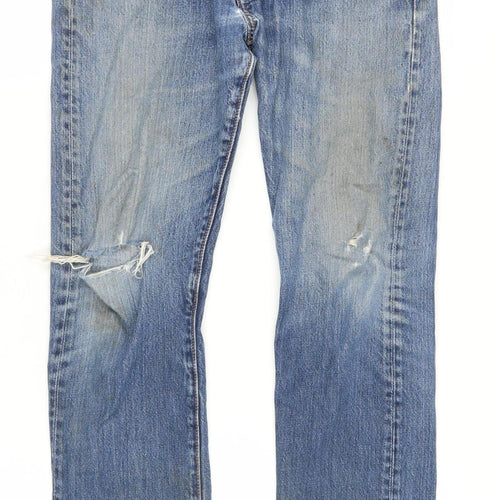 Levi's Men's Blue Distressed 501 Straight Jeans Size 30