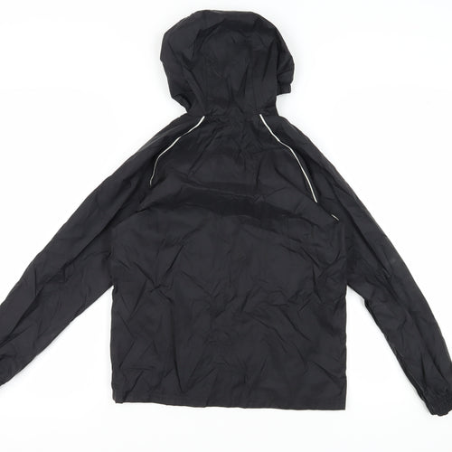 Adidas Boys Black Hooded Windbreaker Jacket 9-10 Years