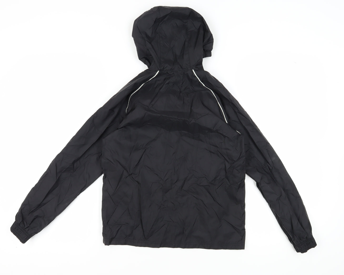 Adidas Boys Black Hooded Windbreaker Jacket 9-10 Years