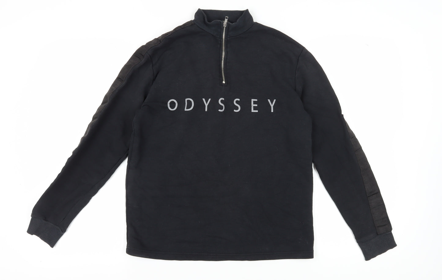 Topman Men's Black XS 1/4 Zip Logo Sweatshirt