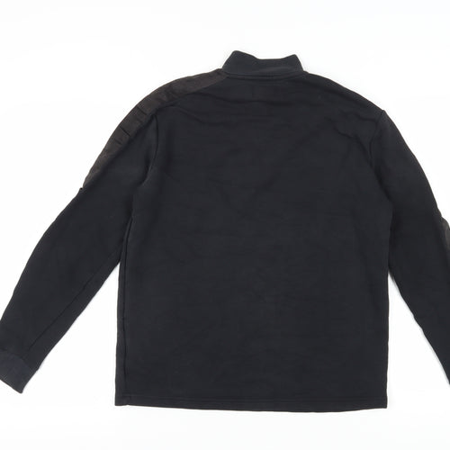 Topman Men's Black XS 1/4 Zip Logo Sweatshirt