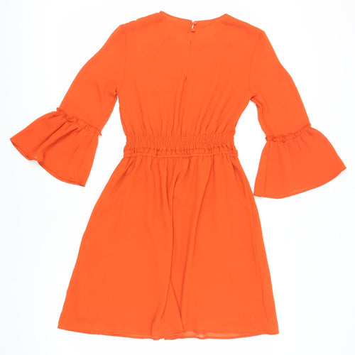 H&M Women's Orange A-Line Dress Size 6