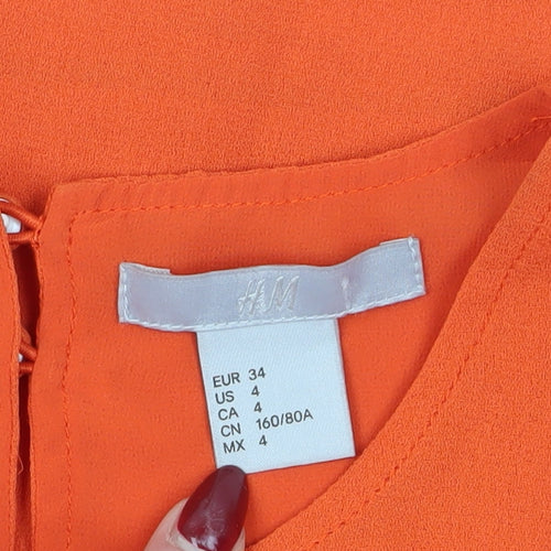 H&M Women's Orange A-Line Dress Size 6