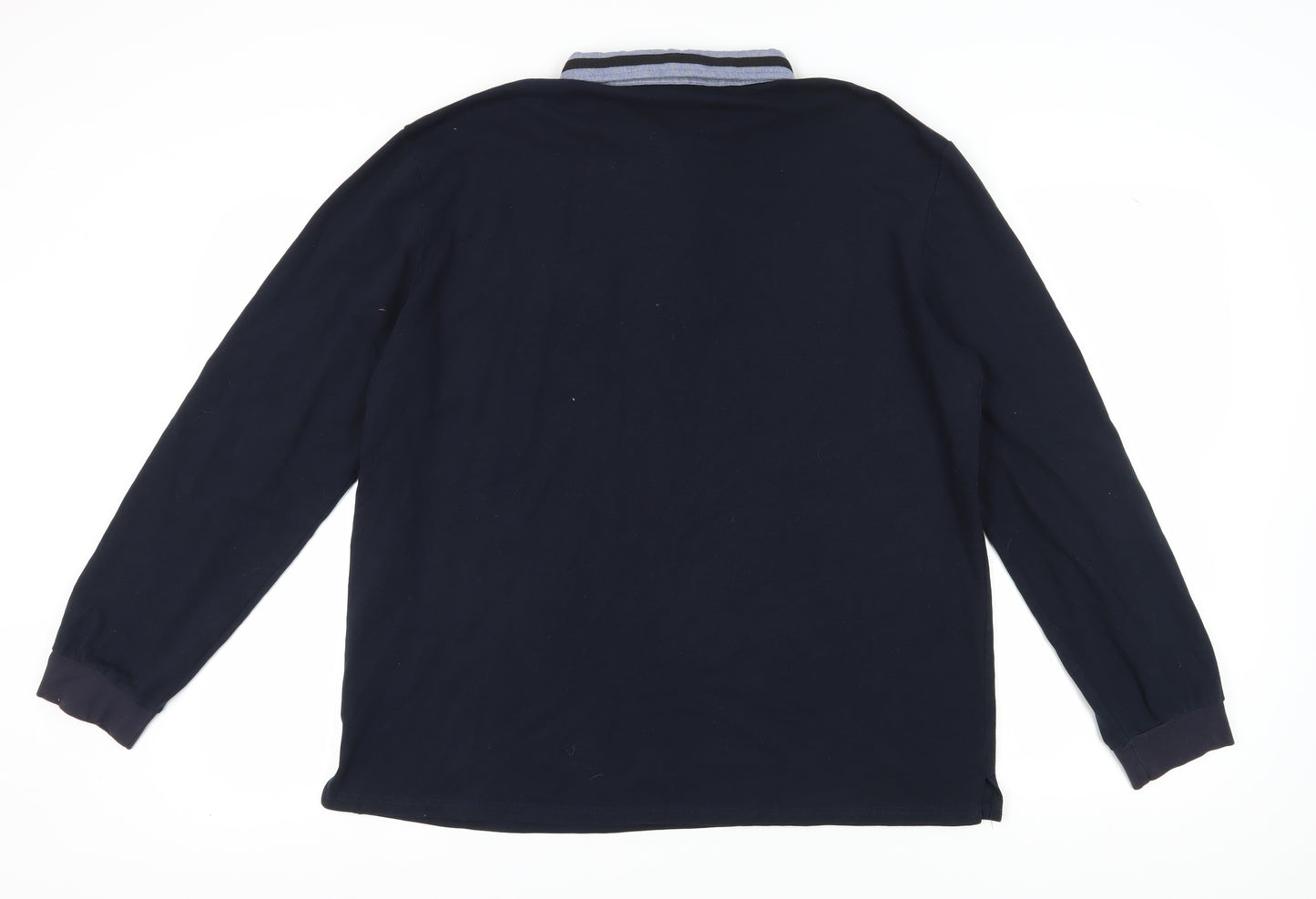STTLZMC Men's Blue 2XL Long Sleeve Polo Shirt