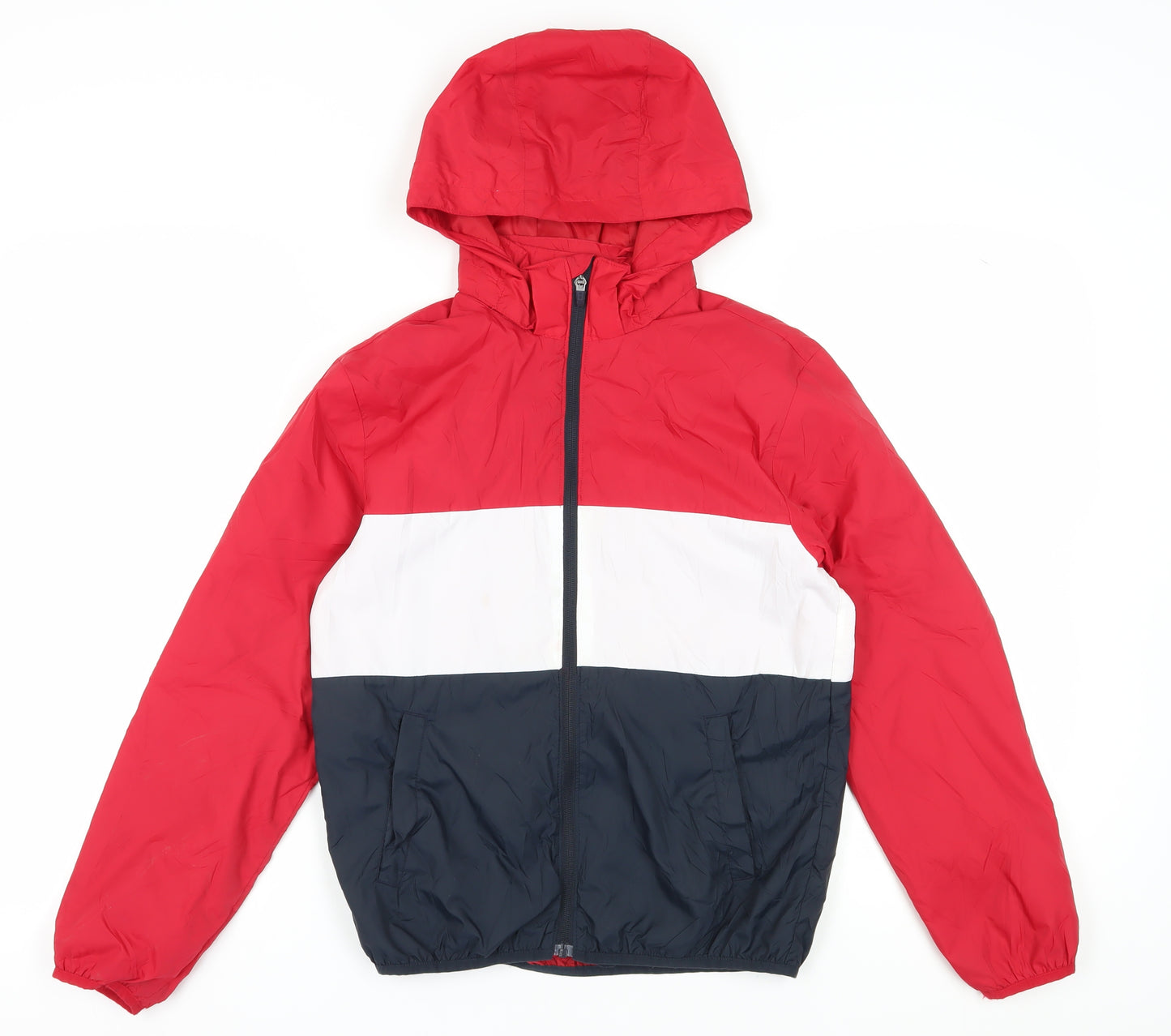 H&M Boys Red Windbreaker 12-13Y - Hooded Lightweight Jacket