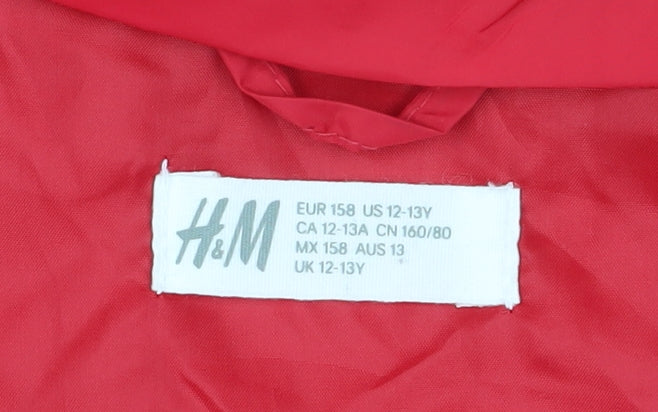 H&M Boys Red Windbreaker 12-13Y - Hooded Lightweight Jacket
