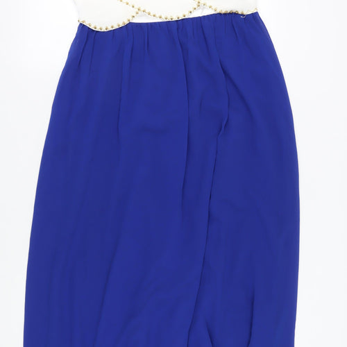 Chi Chi London Women's Blue Sleeveless A-Line Dress