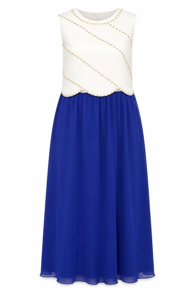 Chi Chi London Women's Blue Sleeveless A-Line Dress