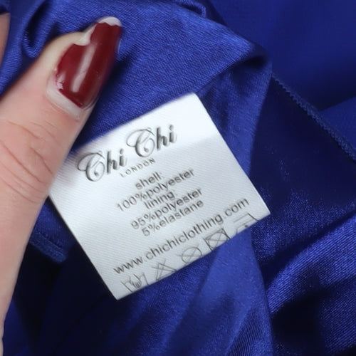 Chi Chi London Women's Blue Sleeveless A-Line Dress