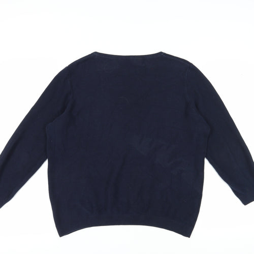 Dorothy Perkins Women's Blue Pullover V-Neck Jumper Size 18