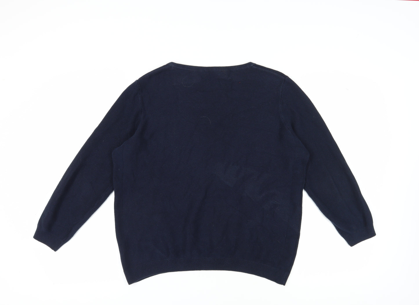 Dorothy Perkins Women's Blue Pullover V-Neck Jumper Size 18