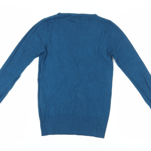BlancoTricot Women's Blue Pullover Jumper, Size 8
