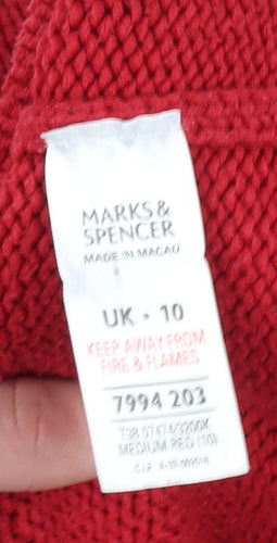 Marks and Spencer Women's Red Pullover Jumper, Size 10