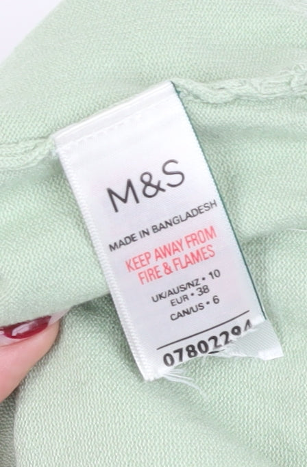 Marks and Spencer Women's Green Cardigan Size 10