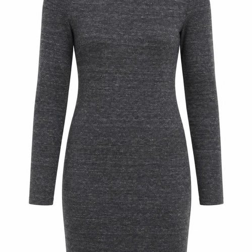 Topshop Women's Grey Bodycon Dress Size 6 Long Sleeve