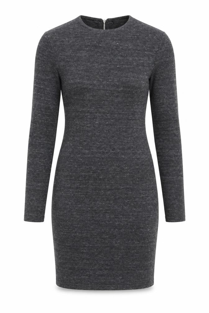 Topshop Women's Grey Bodycon Dress Size 6 Long Sleeve
