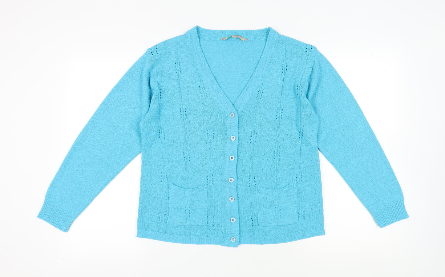 Akal Collection Women's Blue V-Neck Cardigan M