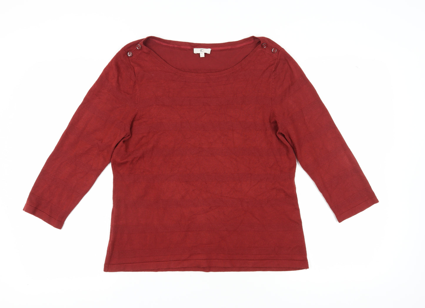 CC Women's Red Boat Neck Pullover Jumper, Size L