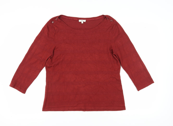CC Women's Red Boat Neck Pullover Jumper, Size L