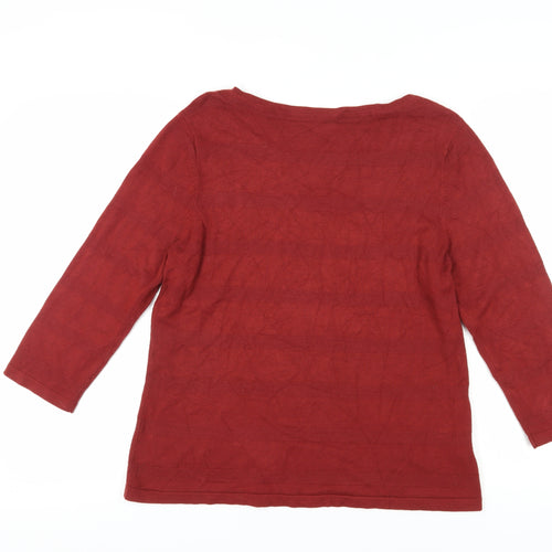 CC Women's Red Boat Neck Pullover Jumper, Size L