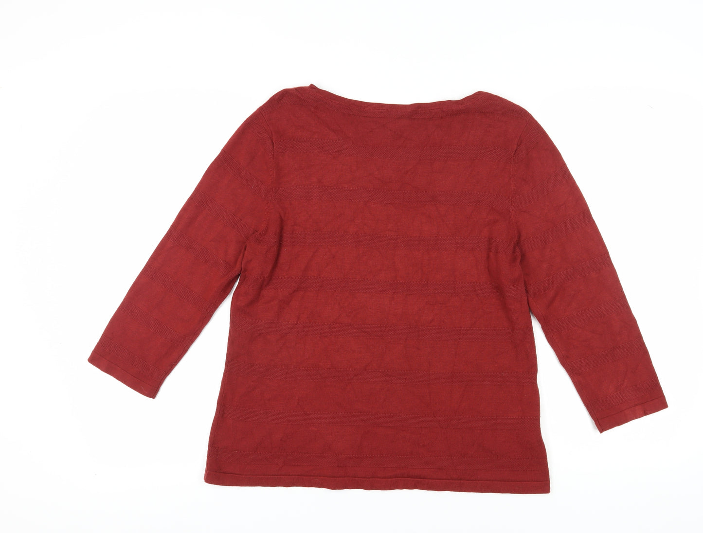 CC Women's Red Boat Neck Pullover Jumper, Size L