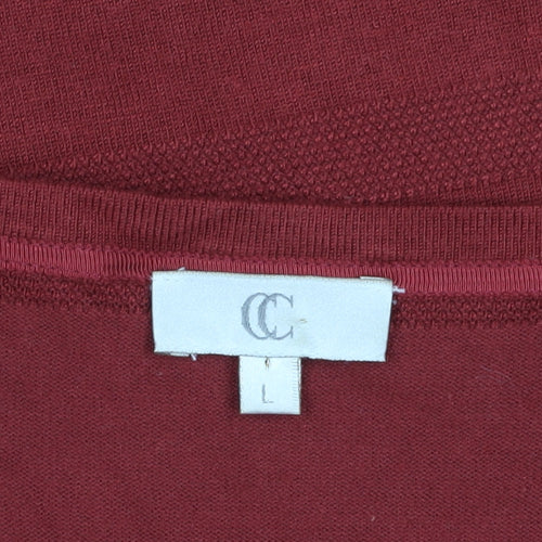 CC Women's Red Boat Neck Pullover Jumper, Size L