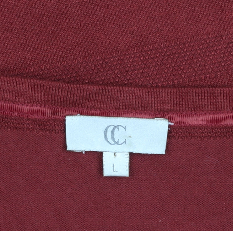 CC Women's Red Boat Neck Pullover Jumper, Size L