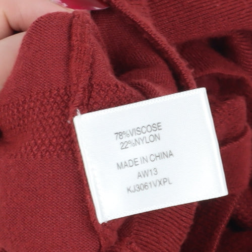 CC Women's Red Boat Neck Pullover Jumper, Size L