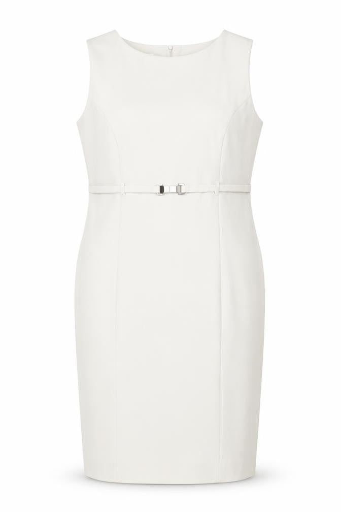 Kaliko Women's Beige Sheath Dress Size 16, Belted Style
