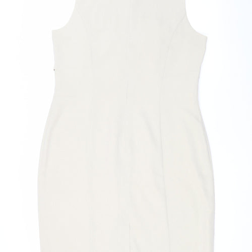 Kaliko Women's Beige Sheath Dress Size 16, Belted Style