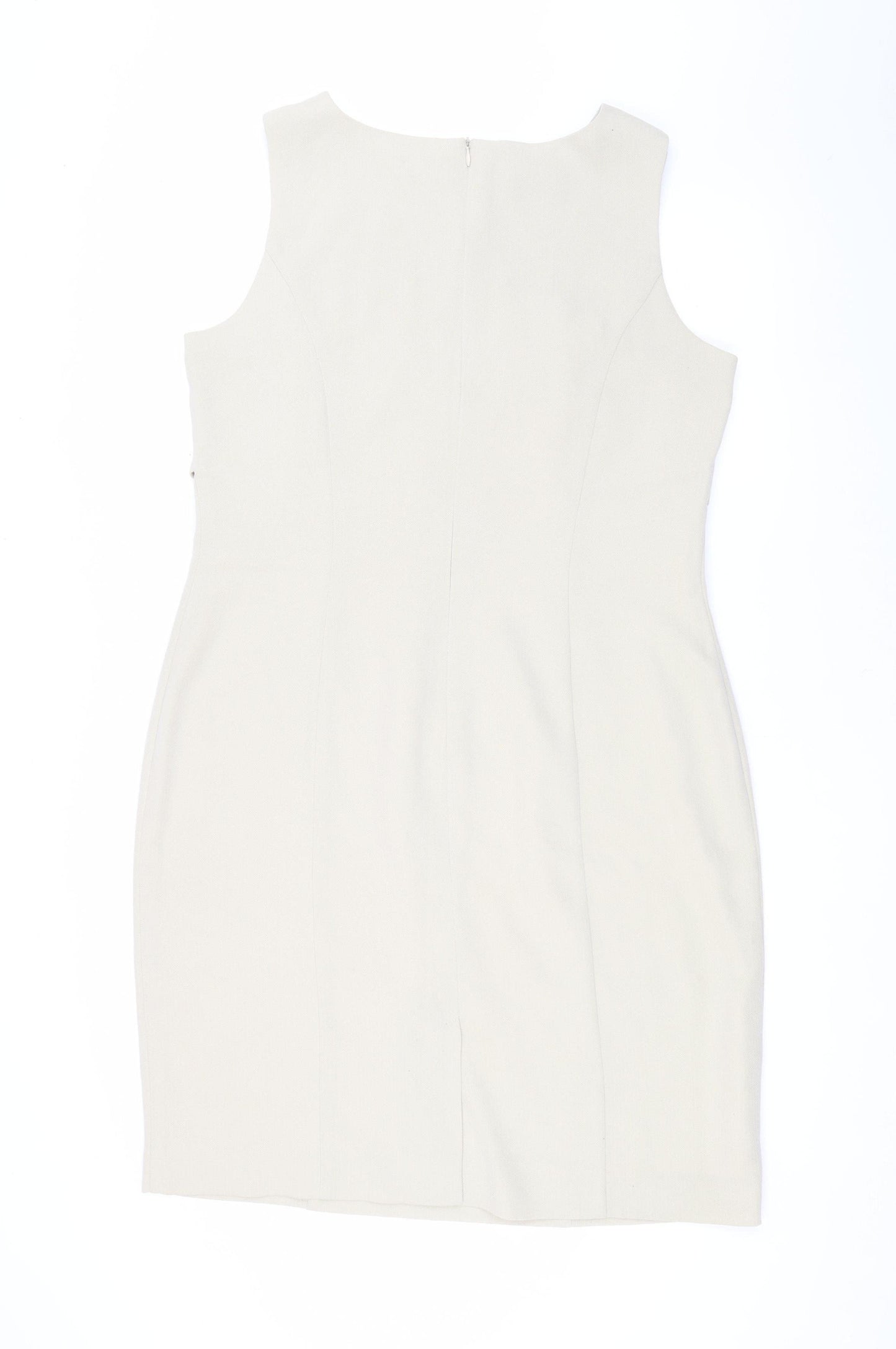 Kaliko Women's Beige Sheath Dress Size 16, Belted Style