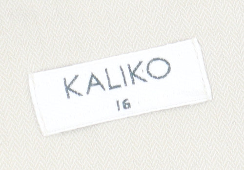 Kaliko Women's Beige Sheath Dress Size 16, Belted Style