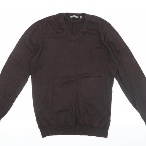 Wolsey Men's Brown V-Neck Pullover Jumper Size S