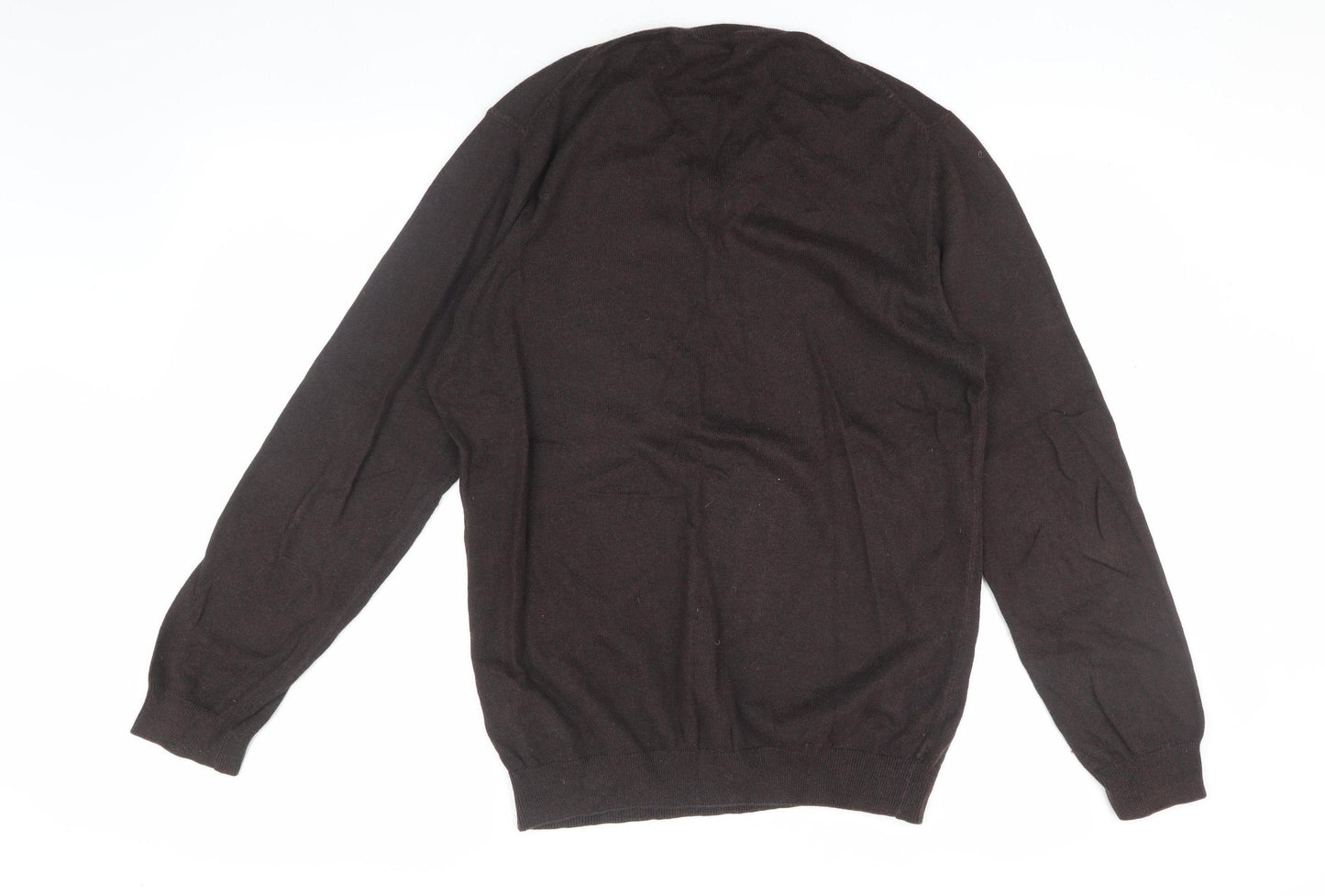 Wolsey Men's Brown V-Neck Pullover Jumper Size S