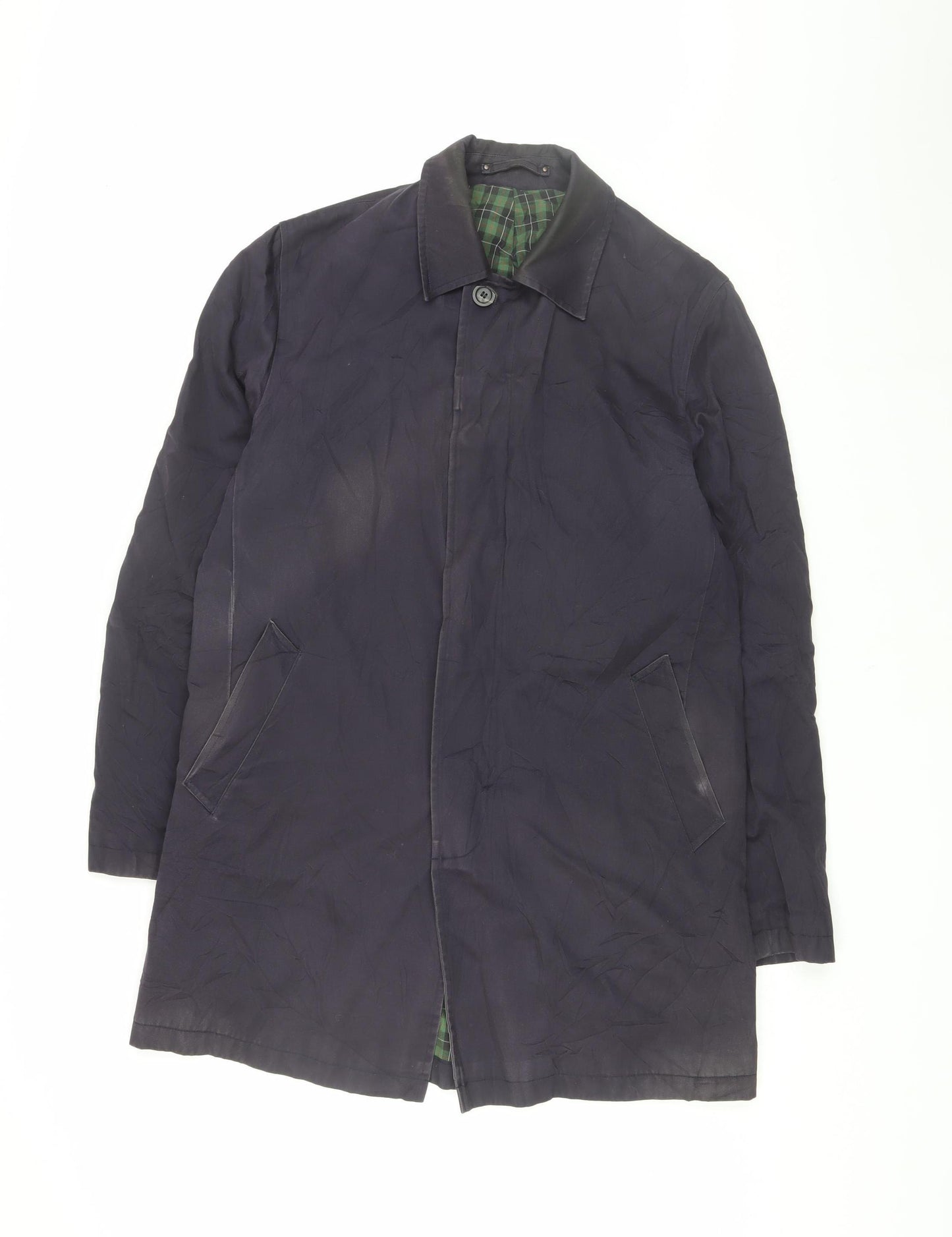 Private White V.C. Men's Navy Cotton Trench Coat, Size M