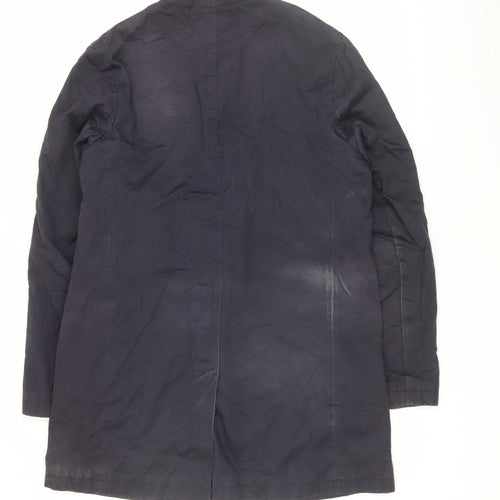 Private White V.C. Men's Navy Cotton Trench Coat, Size M