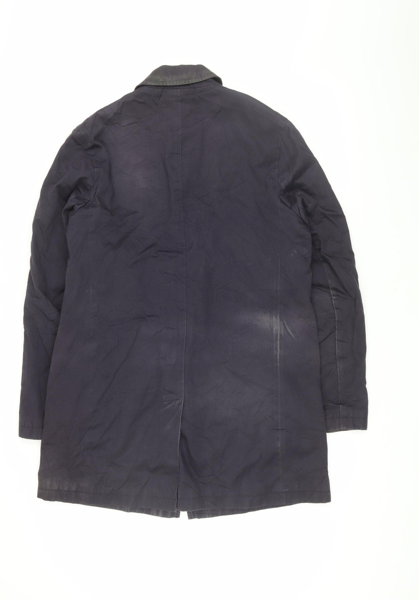 Private White V.C. Men's Navy Cotton Trench Coat, Size M