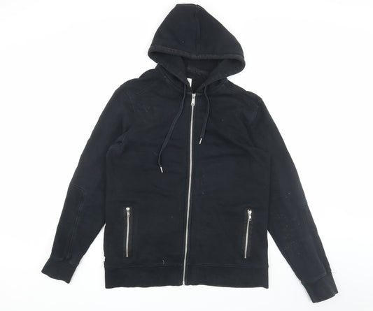 Next Men's Black Full Zip Hoodie, Large, Cotton