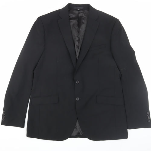 Autograph Men's Black 42 Long Blazer, Wool Blend