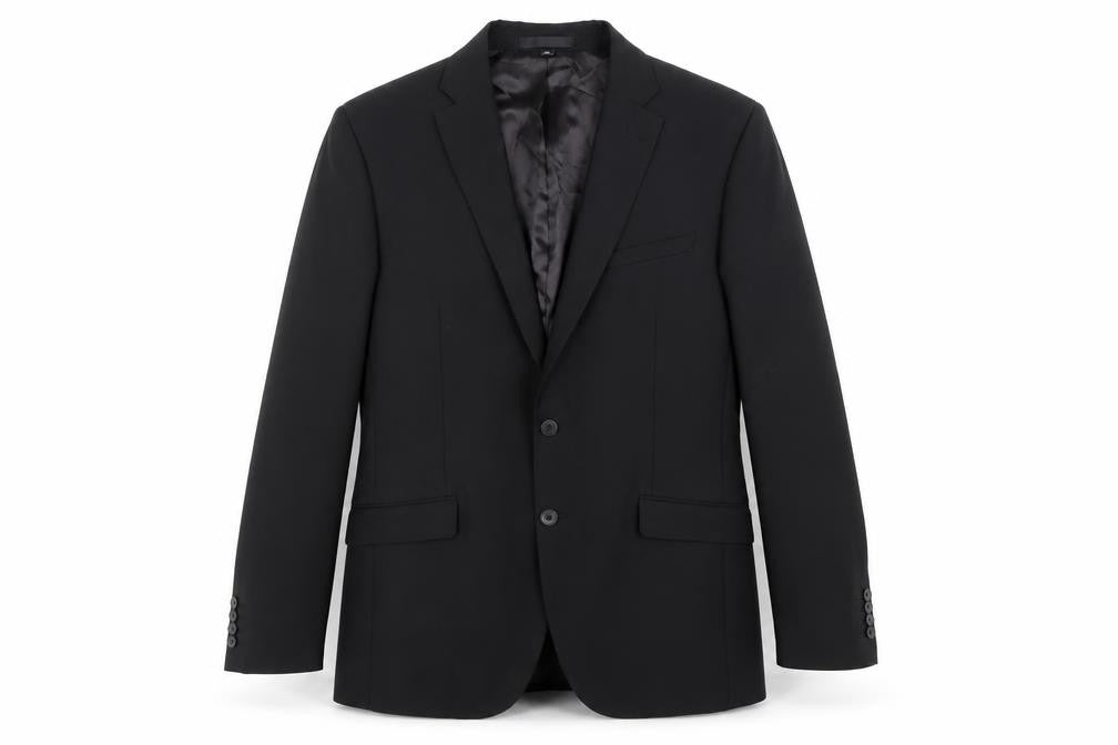 Front view of Autograph Men's Black 42 Long Blazer, Wool Blend
